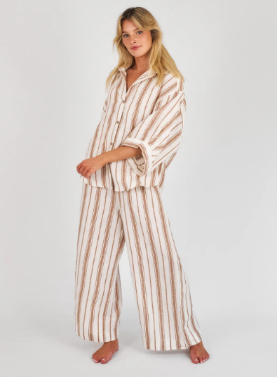 Ruby Lounge Set in Hazelnut Stripe